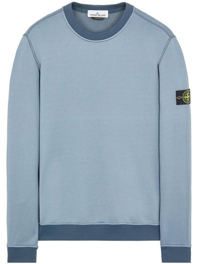 Men's Wappen Patch Round Cotton Nylon Fleece Sweatshirt Sky Blue - STONE ISLAND - BALAAN 2