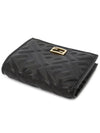 Slim Baguette Embossed FF Logo Half Wallet Black - FENDI - BALAAN 4