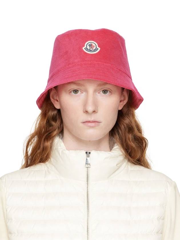 Reversible Logo Patch Bucket Hat Pink - MONCLER - BALAAN 5