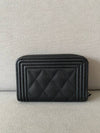 Boy Zipper Card Wallet Caviar Black Silver A80602 - CHANEL - BALAAN 3