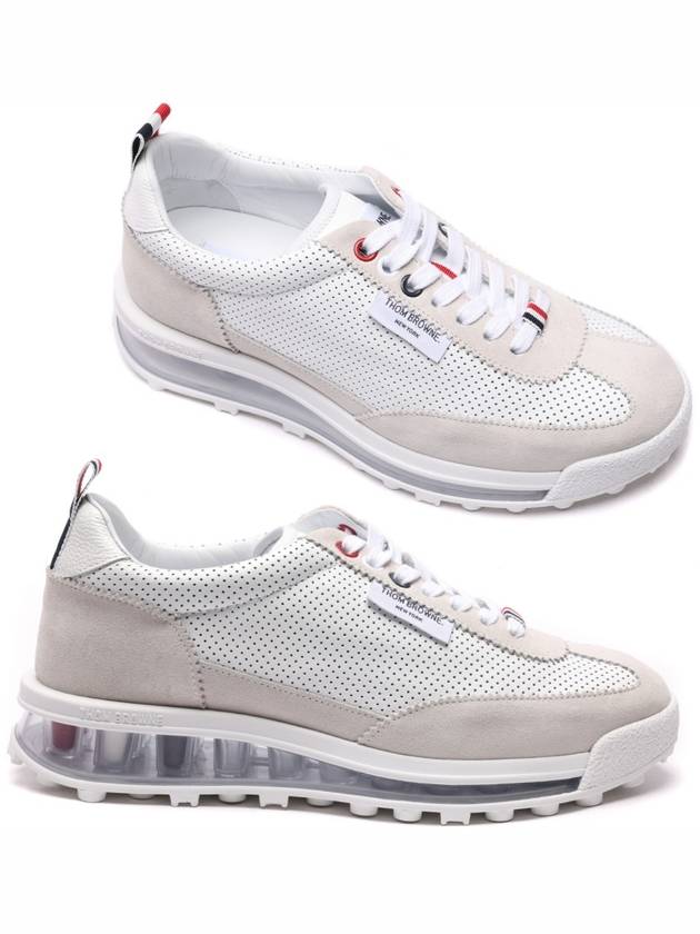 Women Vitello Calf Tech Runner Clear Sole Low Top Sneakers White - THOM BROWNE - BALAAN 3