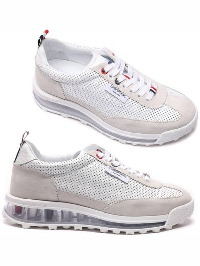 Women Vitello Calf Tech Runner Clear Sole Low Top Sneakers White - THOM BROWNE - BALAAN 2