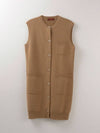 Cashmere 100 Round Middle Vest Black Camel C1KVT03 - CALLAITE - BALAAN 2