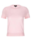 Women's Regal Wool Slim Crew Neck Short Sleeve T-Shirt Pink - THEORY - BALAAN 1