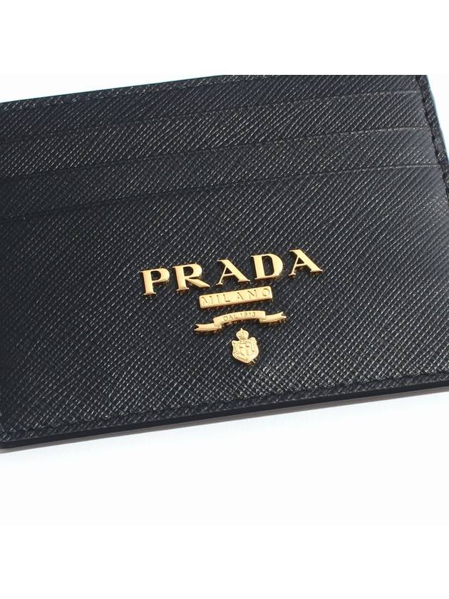 Metal Logo Saffiano Card Wallet Black - PRADA - BALAAN 4