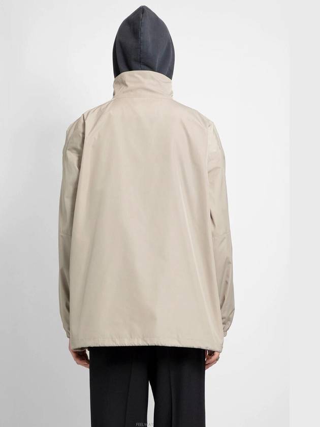 Logo Print Zip-up Jacket Beige - BALENCIAGA - BALAAN 6