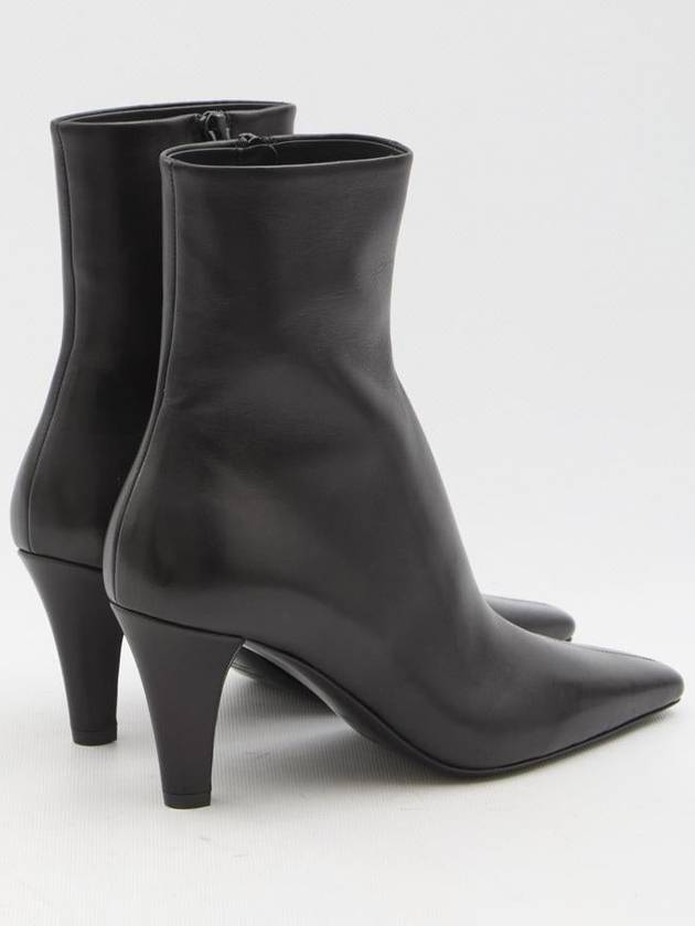 Jill Leather Ankle Boots Black - SAINT LAURENT - BALAAN 4