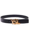 Big Logo Leather Belt Black - SAINT LAURENT - BALAAN 5