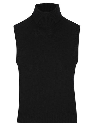 Cashmere Turtleneck Vest Black - PRADA - BALAAN 1