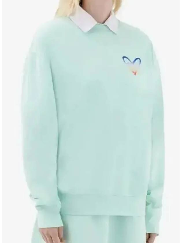 Gradient Heart Fox Crew Neck Cotton Sweatshirt Mist Green - MAISON KITSUNE - BALAAN 4