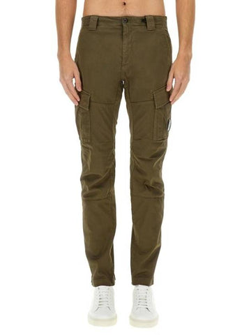 Stretch Sateen Cargo Lens Straight Pants Green - CP COMPANY - BALAAN 1