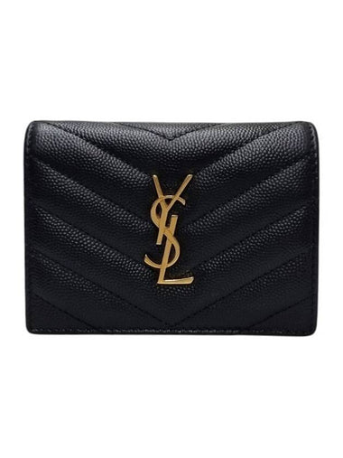 530841 Monogram Matelasse Card Half Wallet - SAINT LAURENT - BALAAN 1