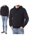 Men's Lens Wappen Fleece Hoodie Navy - CP COMPANY - BALAAN 2