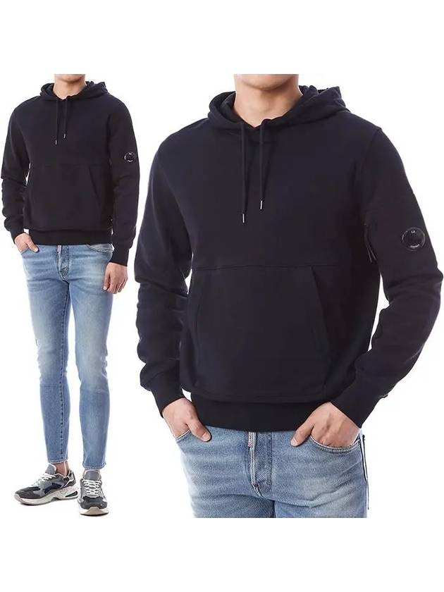 Men's Lens Wappen Fleece Hoodie Navy - CP COMPANY - BALAAN 2