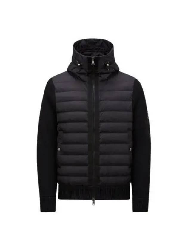 Moncler Padded Wool Hoodie Black - MONCLER - BALAAN 1