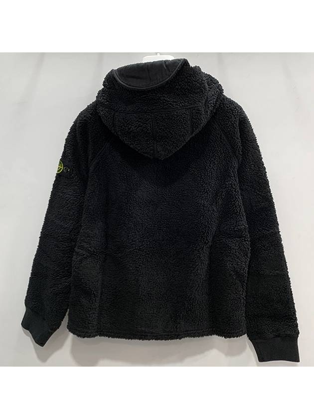 Kids Waffen Patch Terry Hooded Zip up Jacket Black 771660343 V0029 - STONE ISLAND - BALAAN 3