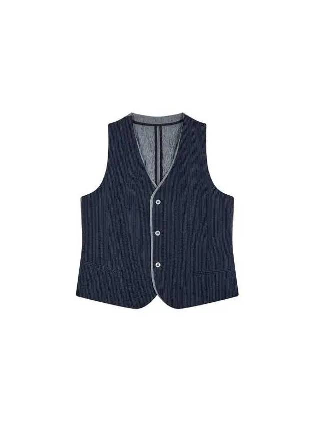 Men s seersucker striped vest navy 271773 - EMPORIO ARMANI - BALAAN 1