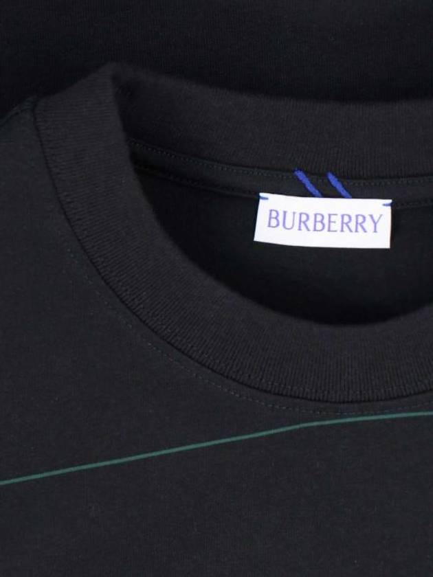 Striped Cotton Short Sleeve T-Shirt Black - BURBERRY - BALAAN 4