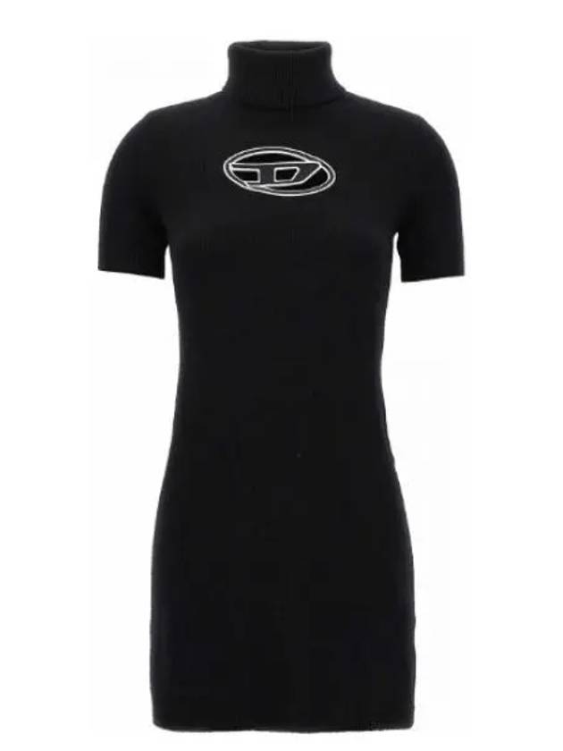 Women's M Agarette Logo Cut Out High Neck Short Dress Black - DIESEL - BALAAN 2