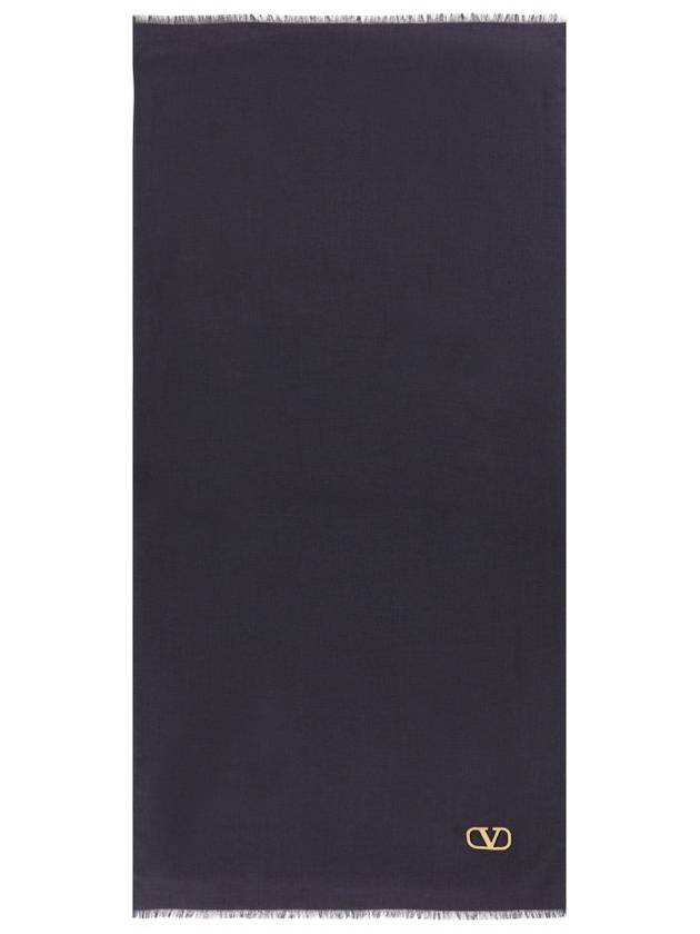 Fringe Edge Scarf Navy - VALENTINO - BALAAN 1