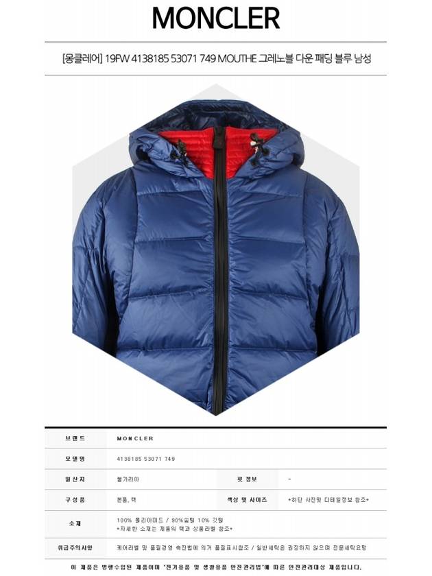 Moute Grenoble Down Padding Blue - MONCLER - BALAAN 3