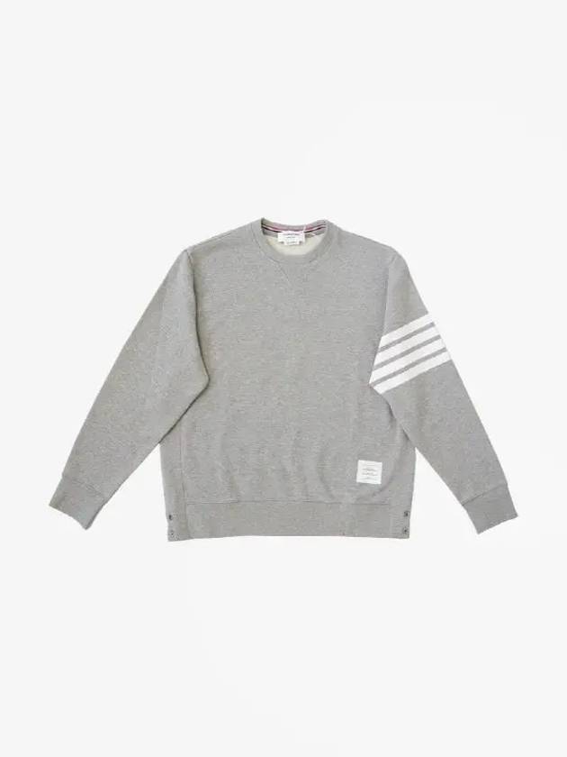 4 Bar Loopback Jersey Sweatshirt Light Grey - THOM BROWNE - BALAAN 5