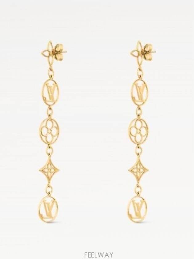 LV Lace Earrings Gold - LOUIS VUITTON - BALAAN 4