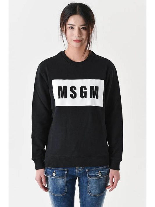 Women's Square Logo Sweatshirt Black - MSGM - BALAAN 2