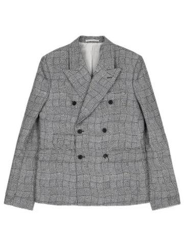 Wavy check suit jacket black blazer - KENZO - BALAAN 1