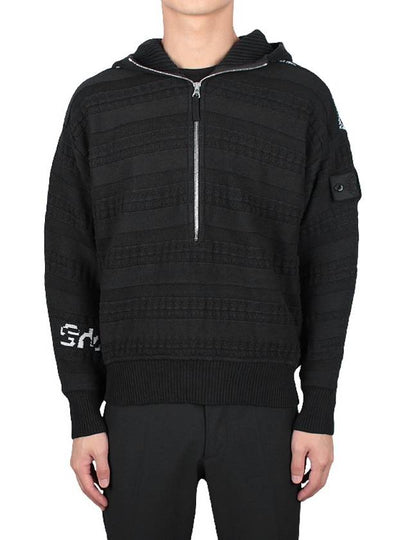 Shadow Knit Half Zipper Hoodie Navy - STONE ISLAND - BALAAN 2