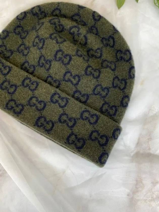 GG Logo Pattern Knit Wool Beanie - GUCCI - BALAAN 4