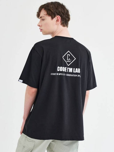 LAB logo printing overfit short sleeve tshirt black - CODE I'M - BALAAN 1