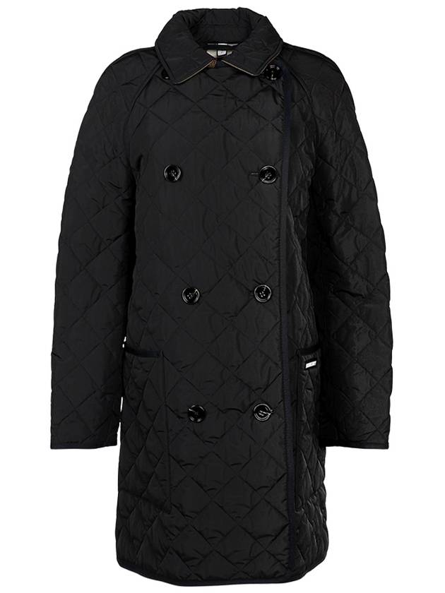 Tything Diamond Quilted Double Coat Black - BURBERRY - BALAAN 3