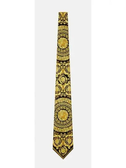 Barocco Silk Tie Black Yellow - VERSACE - BALAAN 2