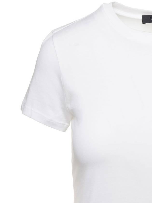 Women's Tiny Cotton Short Sleeve T-Shirt White - THEORY - BALAAN 3