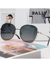 Eyewear Oval Metal Sunglasses Black - BALLY - BALAAN 3