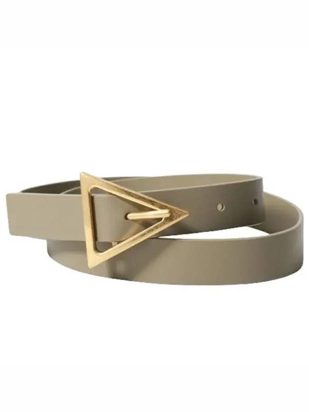 Triangle Buckle Leather Belt Taupe - BOTTEGA VENETA - BALAAN 2