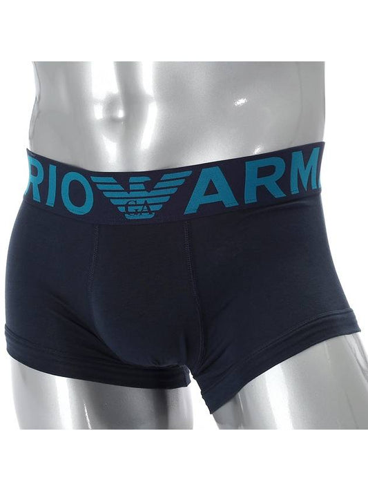 Men's Logo Trunk Briefs Navy - EMPORIO ARMANI - 1