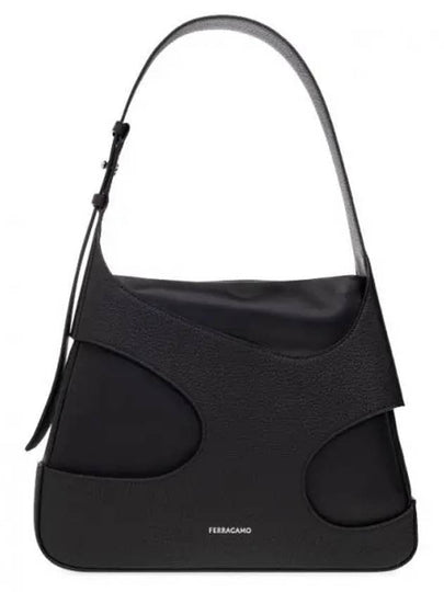 Cutout Detail Shoulder Bag Bag Black - SALVATORE FERRAGAMO - BALAAN 2