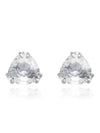 Matrix Trilliant Cut Stud Earrings White Silver - SWAROVSKI - BALAAN 3