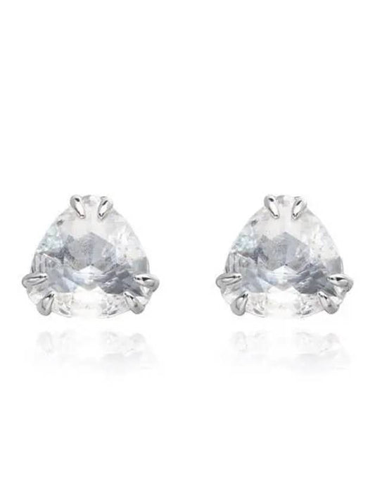 Matrix Trilliant Cut Stud Earrings White Silver - SWAROVSKI - BALAAN 2