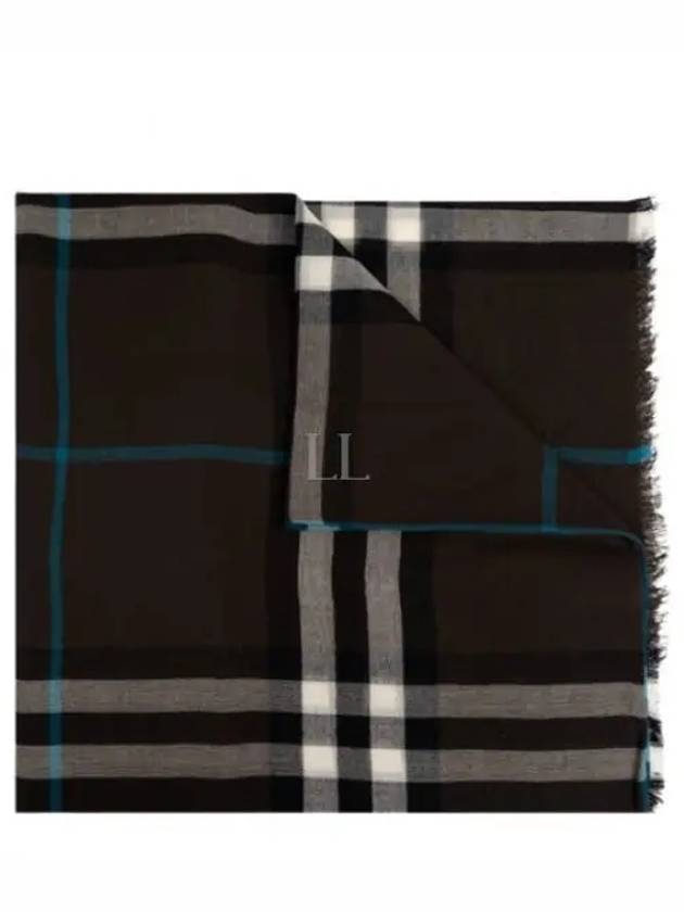 Check Wool Scarf Brown - BURBERRY - BALAAN 2