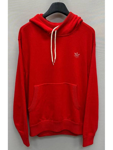 Adidas men s logo embroidered wool knit hooded sweatshirt - GUCCI - BALAAN 1