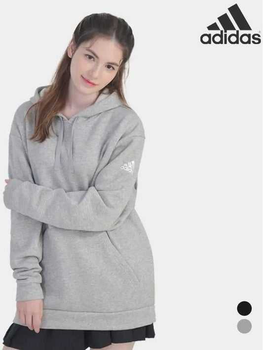 Fleece Pullover Brushed Hooded Sweatshirt AD HD1 Gray HR8474 - ADIDAS - BALAAN 2