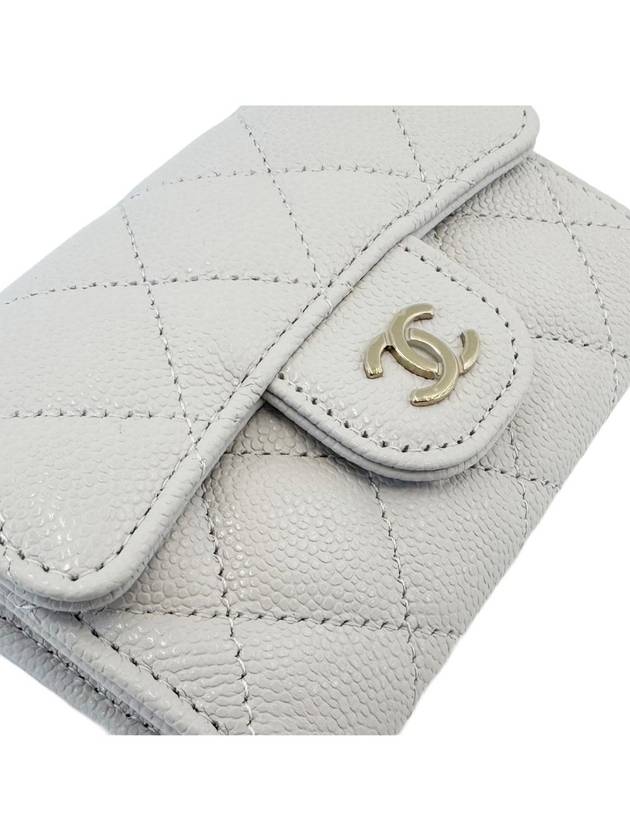 champagne gold caviar flap card wallet AP0214 - CHANEL - BALAAN 4