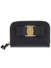 Vara Bow Zipper Card Wallet Black - SALVATORE FERRAGAMO - BALAAN 2