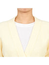 Ribbed V-Neck Soft Wool Cardigan Yellow - GANNI - BALAAN 7