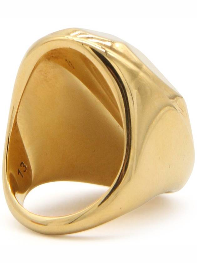 23 fw Antique Gold Metal The FACETED Stone Ring 757452J160T0448 B0480371845 - ALEXANDER MCQUEEN - BALAAN 3