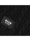 Kids Label Wool Muffler Black F3MSJUSC056 110 - MSGM - BALAAN 4