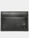 V Logo Signature Card Wallet Black - VALENTINO - BALAAN 3